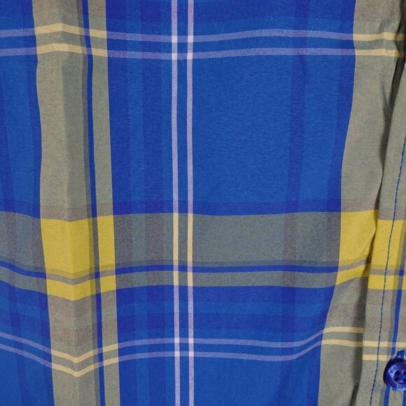 Columbia Short Sleeve Shirt Men's Size S Blue Plaid Button Front Eagle Ray - Picture 3 of 9